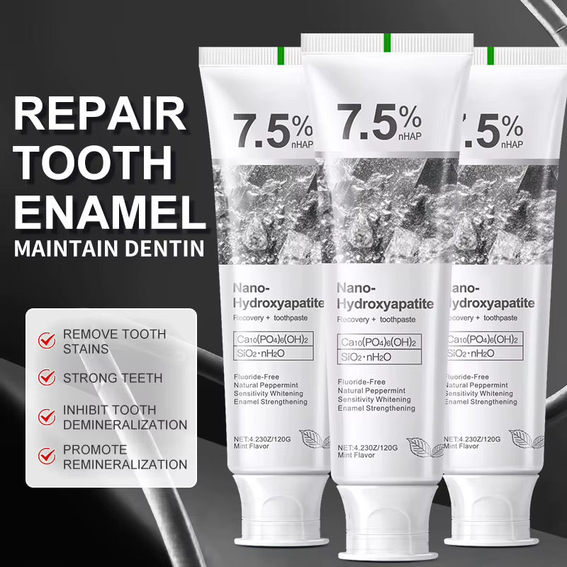 7.5% Nano-Hydroxyapatite Whitening Toothpaste – Fluoride-Free Enamel Care