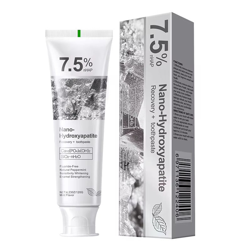 7.5% Nano-Hydroxyapatite Whitening Toothpaste – Fluoride-Free Enamel Care