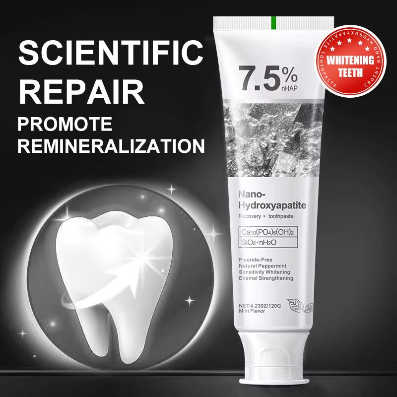 7.5% Nano-Hydroxyapatite Whitening Toothpaste – Fluoride-Free Enamel Care